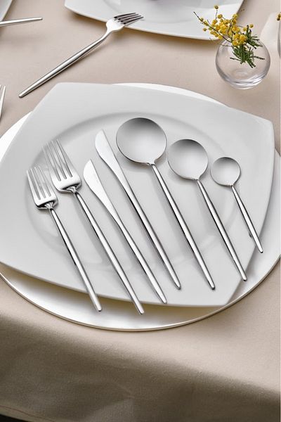 Karaca Jupiter 84 Pieces 12 Person Premium Boxed Cutlery Set Platinum