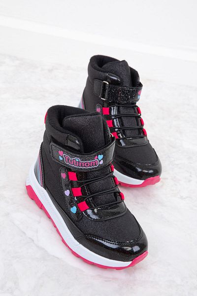 SOHO Schwarz-Fuchsia Kinderstiefel & -stiefeletten 20098