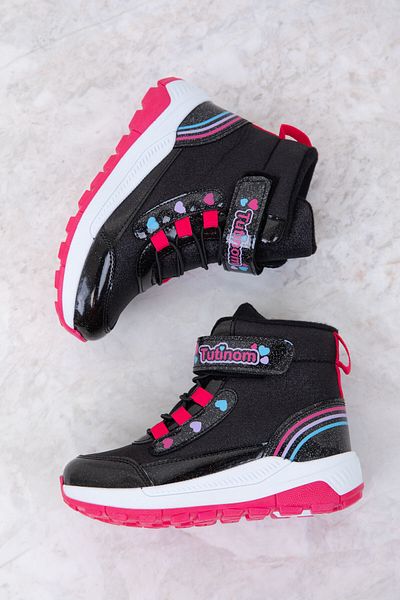 SOHO Schwarz-Fuchsia Kinderstiefel & -stiefeletten 20098