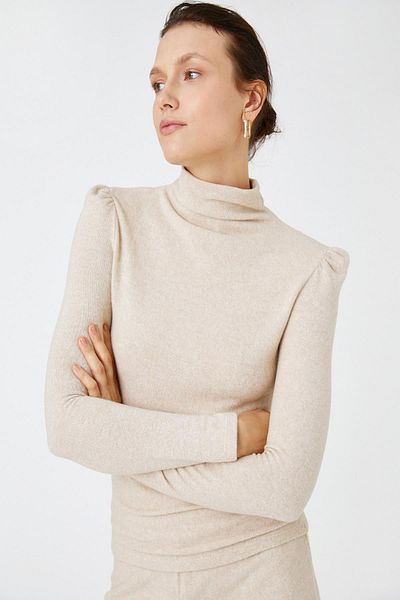 Koton Beigefarbener Damenpullover 3WAK30134EK