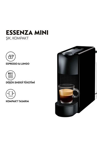 Nespresso C35 Essenza Mini - Black Coffee Maker and Milk Frother Accessory