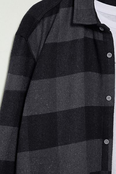 Trendyol Collection Koszula drwala Winter Black Lumberjack - Regular Fit, w kratkę TMNAW25GO00014