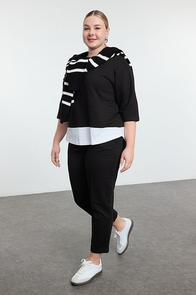 Trendyol Curve Trening negru tricotat Plus Size TBBAW25CP00021