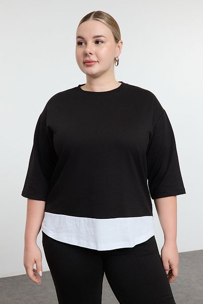 Trendyol Curve Trening negru tricotat Plus Size TBBAW25CP00021