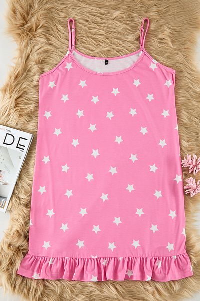 Trendyol Curve Pink Strap Star mintás mini kötött hálóing TBBSS22GC0049