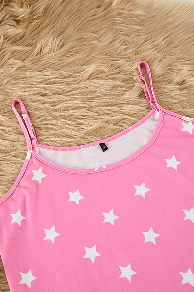 Trendyol Curve Pink Strap Star mintás mini kötött hálóing TBBSS22GC0049
