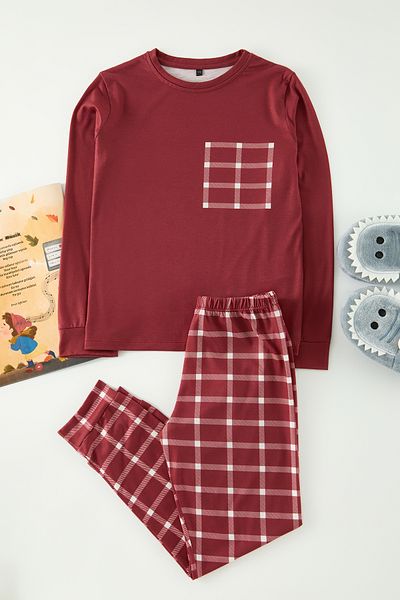 TRENDYOLKIDS Boy's Burgundy Plaid Pajamas Set - Tkdaw25Au00113