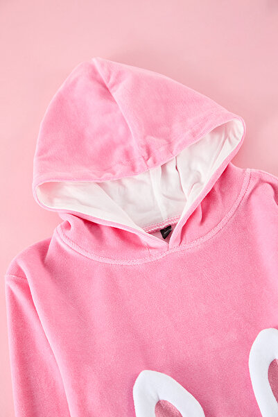 TRENDYOLKIDS Fukszia női gyermek nyomott kötött alsó-felső öltöny TKDAW25AU00056