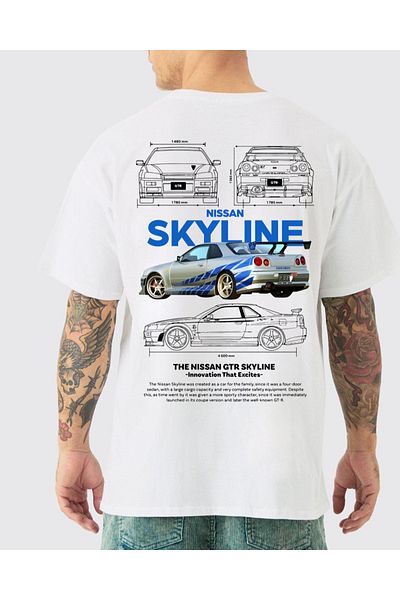 Uniquetex Μπλουζάκι Oversize VEK Car Printed - NSSN