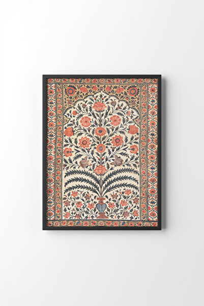 epiqart نمط الزهرة - إطار أسود - إطار أسود