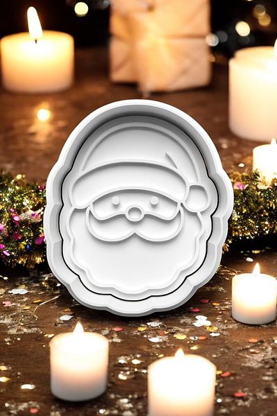 Hobist Santa Claus Christmas Cookie Mold and Candy Plasticine Mold