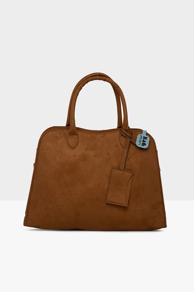 Bagmori Tan Women's Dangle Detailed Suede Tote Bag m 000008561