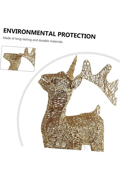 karinabest Elegant Touch of Your Christmas Decoration with Gold-Colored Wrought Iron Deer 75 cm