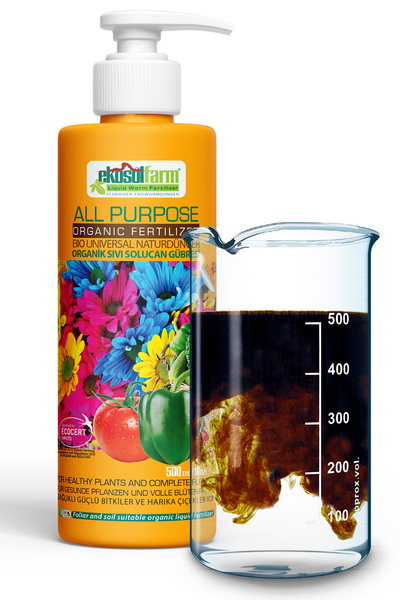 EkosolFarm Garden Sıvı Solucan Gübresi 500 ml Organik Gübre Tüm Bitkilerde Kullanıma Uygun