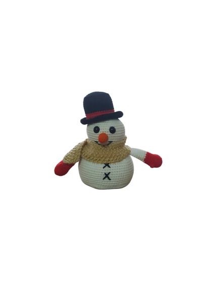 Amigurumi Organik el yapımı oyuncak Kardan Adam Yılbaşı Hediyesi