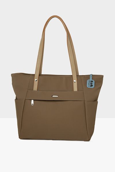 Bagmori Mink Women's Satin Tote Bag with Front Pocket m 000008506