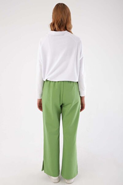 ALLDAY Green-Leg Slit Sweatpants