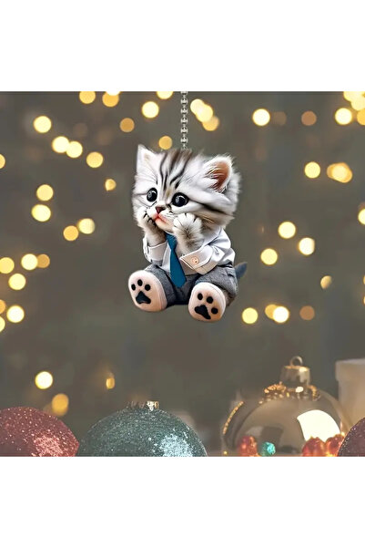 TigerTooth Şirin Akrilik Kedi Anahtarlık