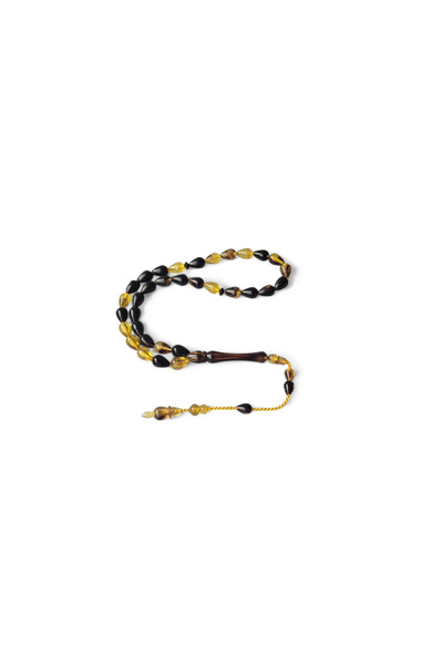 Hedea Yellow Black Rosary with Bead Tassel