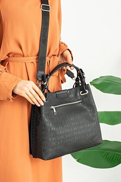 Just Polo Elegant Black Shoulder and Hand Bag Medium Size