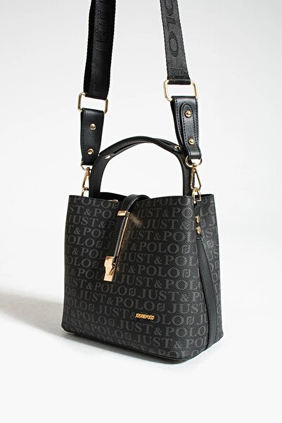 Just Polo Trend Black Shoulder and Hand Bag Medium Size