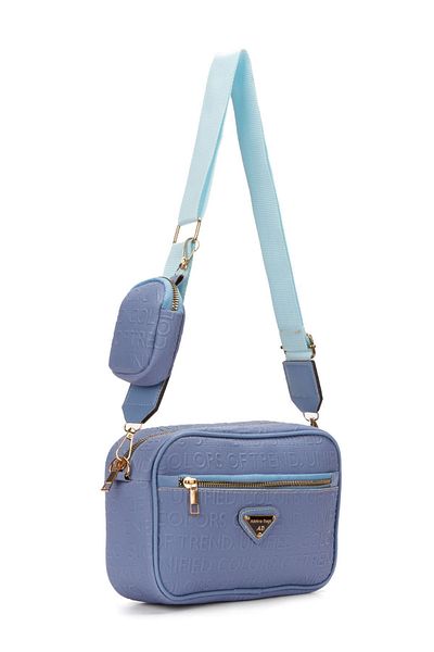 Adelina Bags Γυναικεία τσάντα ώμου Blue Cross Strap - Με Πορτοφόλι