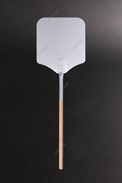 Mutsan Alüminyum Pizza Fırın Küreği (25 Cm) - Pizza Küreği Alüminyum 25 Cm - 65 cm Ahşap Saplı