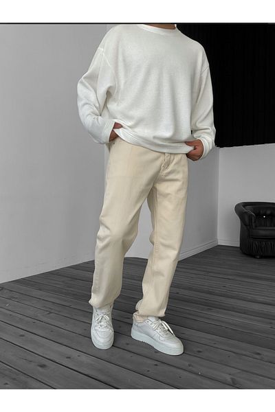 oraystore Μπεζ φαρδύ παντελόνι