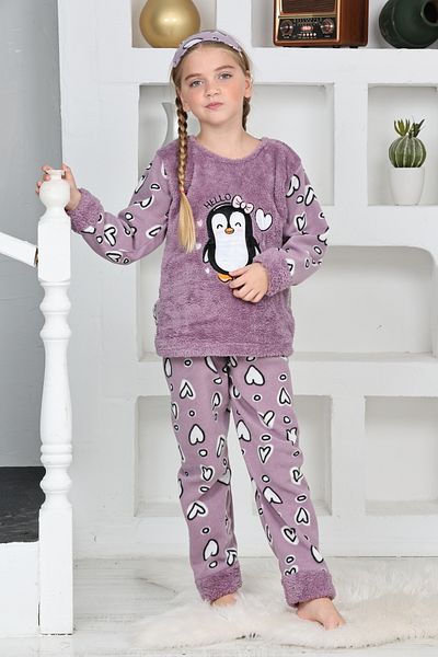 Reyhanlar Girl's Welsoft Plush Fleece Pajamas Set with Soft Warm Eye Patch Gift