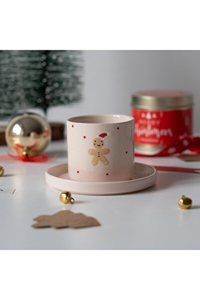 THEIA HOME Christmas Cookie Man Themed Ceramic Cup Set