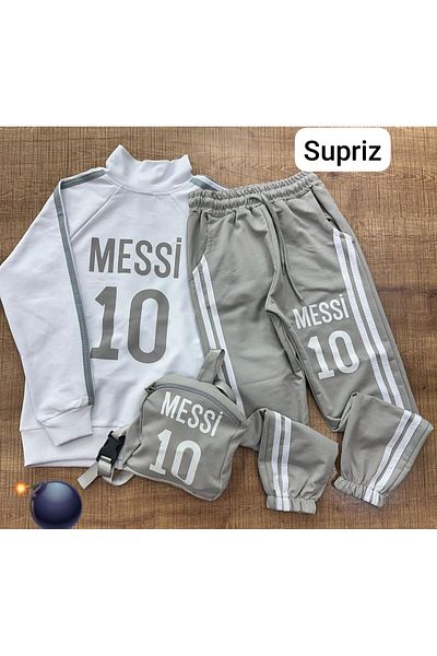 ipekkids Boys Tracksuit Set - Silk Kids Messi Clothing Bag Gift