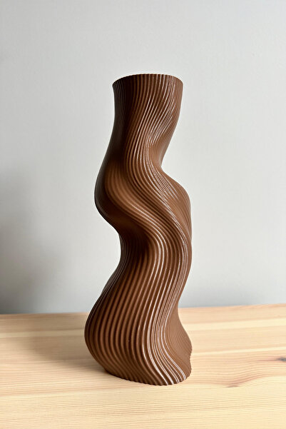 Obaco Διακοσμητικό βάζο κυμάτων 23 εκ. Bioplastic Μοντέρνο Απλό Κομψό Κάθετο Ριγέ