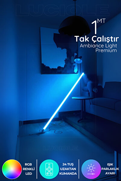 luciole Rgb Led Strip Tube Light  Abajur Uzaktan Kumandalı Işık Lamba Ampül a...