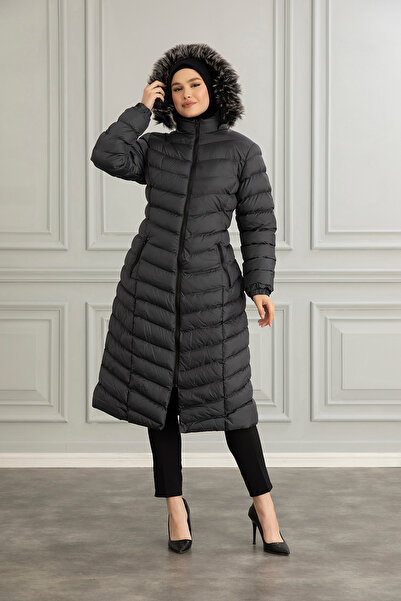 Space Fashion Women's Smoked Long Puffer Coat