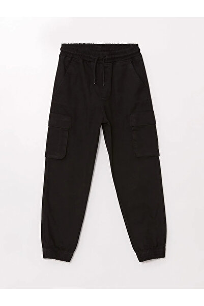 LC Waikiki Lcw Kids Siyah Beli Lastikli Erkek Çocuk Kargo Jogger Pantolon