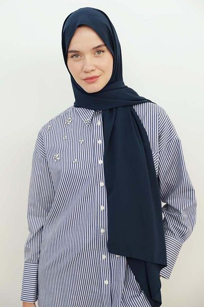 ALLDAY Navy Blue-Medine Silk Shawl