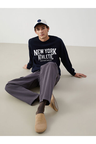 LC Waikiki Pulover pentru bărbați - guler rotund , cu mânecă lungă, brodat, X...