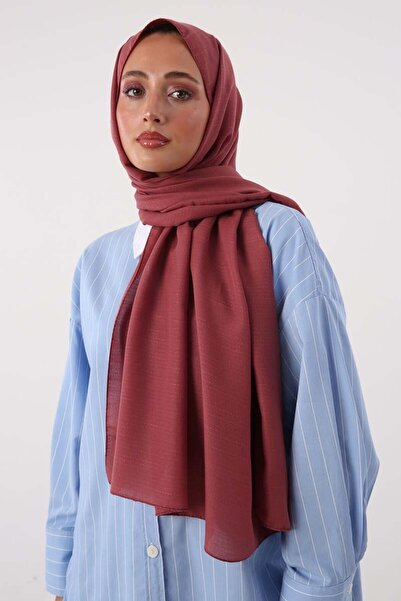 ALLDAY Βαμβακερό σάλι με λεπτομέρεια από ριγέ σχέδιο σε απόχρωση αποξηραμένου...