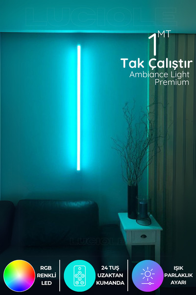 luciole Rgb Led Strip Tube Light  Led ışık Uzaktan Kumandalı Işık Lamba Ampül...