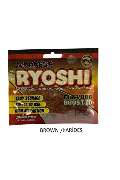 EFFE Japanese Ryoshi 12cm Kokulu Lrf Silikon Yapay Yem Brown/karides