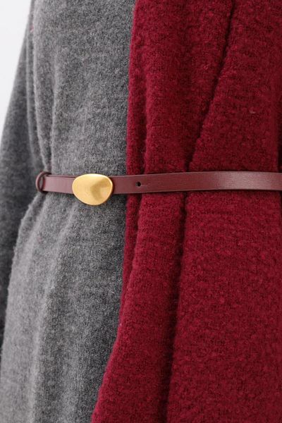 ALLDAY Burgundy-Gold Buckle Belt