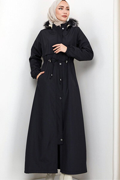 MissThetis Kapüşonlu Şapkası İçi Kürklü Astarlı Ayarlanabilir Lastikli Bağlam...