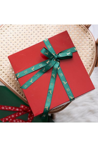 THEIA HOME Burgundy Colored Medium Size Gift Box - Single with Lid 25X25 cm