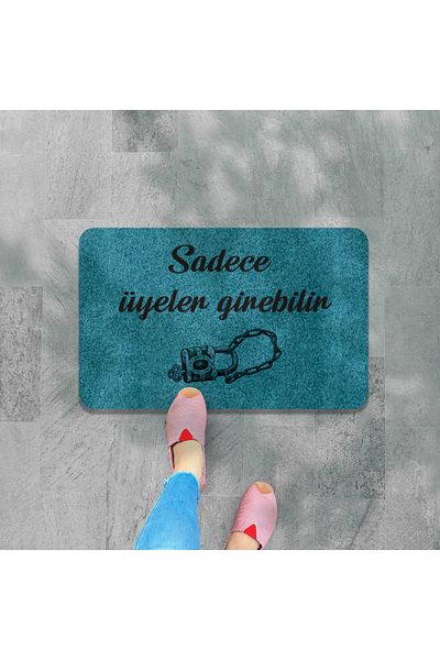M&H Quality Welcome Written Digital Printed Flower Pattern Hooded Non-slip Mat - Washable for Inside and Outside