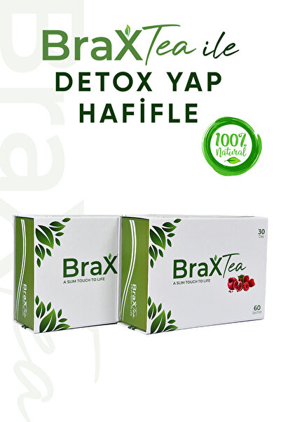 Brax Bitkisel Detox Çayı – Nar & Ahududu Aromalı | Spirulina Ve Mate Yaprağı Içerikli | 2’li Form Çayı