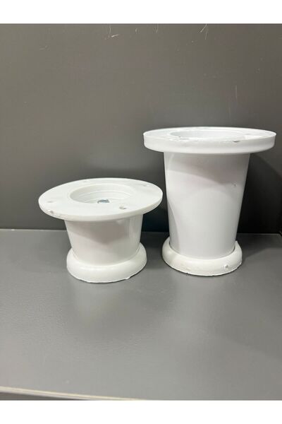 Taşkın Aksesuar Picior reglabil Ufo 8 cm (2 buc.) alb pentru baie, bucătărie, dulap pentru alimente, mobilă, picior din plastic dur