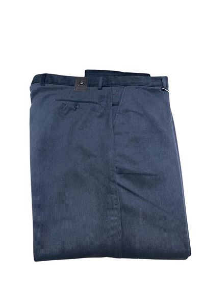 BURSPA Relaxed Fit Winter Fleece Inside Open Navy Blue Men's Velvet Daddy Pants
