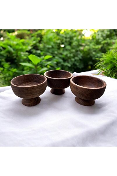 zagorwood 3-Piece Walnut Wood Snack Bowl Turkish Delight Bowl Treat