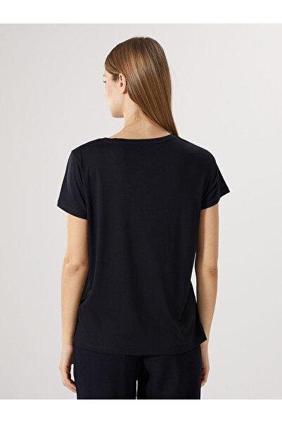 LC Waikiki Bisiklet Yaka Pul İşlemeli Kadın Bluz LCWAIKIKI Classic