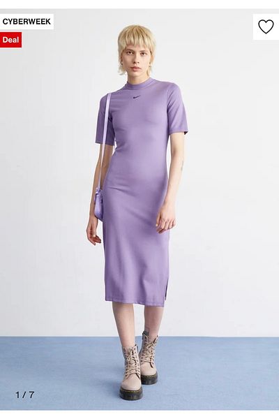 Nike Sportswear Essential Midi Length Purple Women's Dress